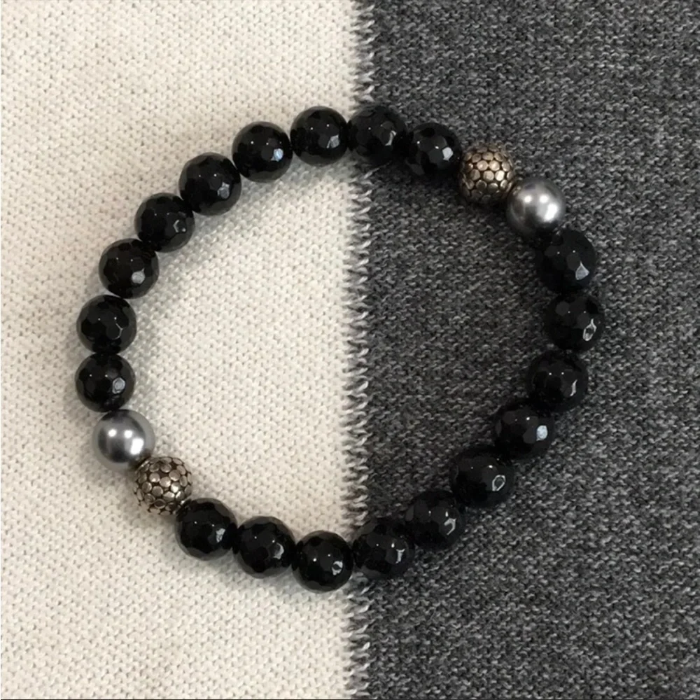 ⛱️Black Stretch Beaded Bracelet - OS